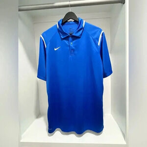 Nike Dri-Fit blue short sleeved polo shirt size Large mens EUC